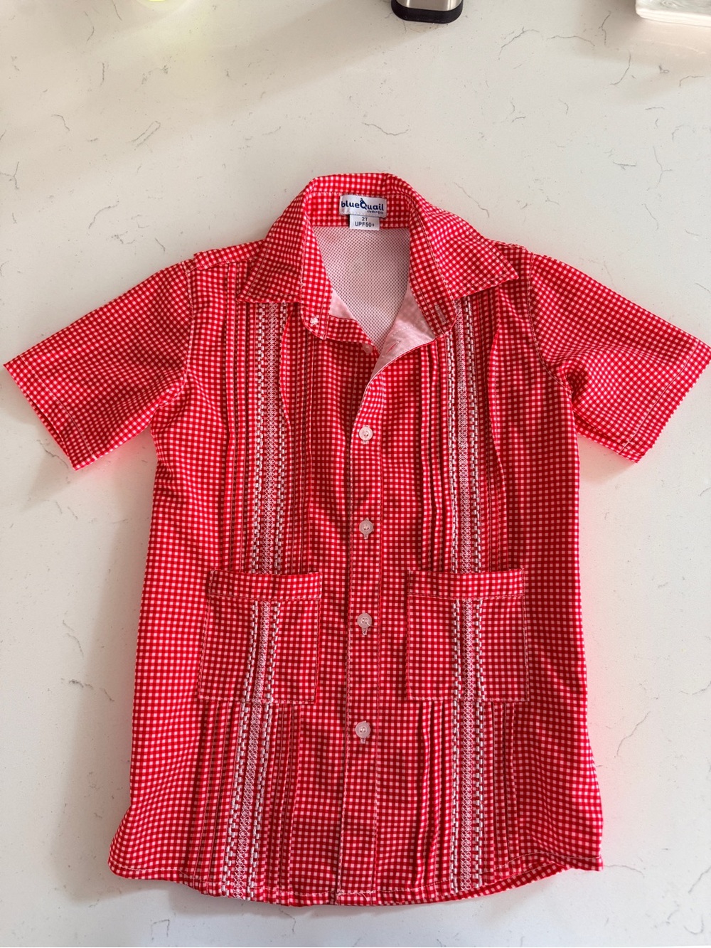 Blue Quail 2T Boys UPF Button Down Shirt EUC